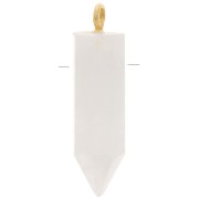 25x8mm 925 Sterling Silver Dyed gemstone pendulum - Moonstone - Gold Tone x1