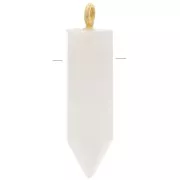 25x8mm 925 Sterling Silver Dyed gemstone pendulum - Moonstone - Gold Tone x1