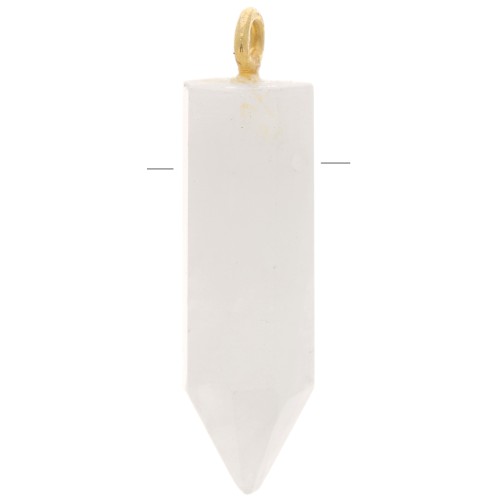 25x8mm 925 Sterling Silver Dyed gemstone pendulum - Moonstone - Gold Tone x1