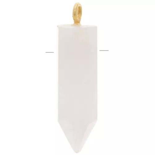 25x8mm 925 Sterling Silver Dyed gemstone pendulum - Moonstone - Gold Tone x1