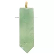 25x8mm 925 Sterling Silver Dyed gemstone pendulum - Aventurine - Gold Tone x1