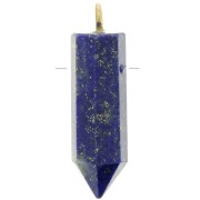 25x8mm 925 Sterling Silver Dyed gemstone pendulum - Lapis Lazuli - Gold Tone x1|raw }}