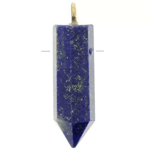 25x8mm 925 Sterling Silver Dyed gemstone pendulum - Lapis Lazuli - Gold Tone x1
