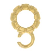 7mm 925 Sterling Silver spacer bead with hook for 4mm cord - Fine Gold Plated x1|raw }}