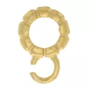 7mm 925 Sterling Silver spacer bead with hook for 4mm cord - Fine Gold Plated x1