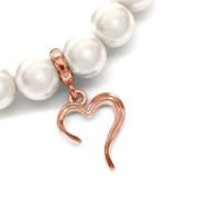 7mm 925 Sterling Silver spacer bead with hook for 4mm cord - Fine Gold Plated x1