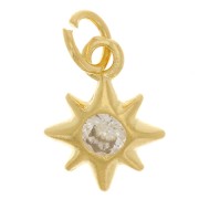 North Star Charm with Zirconium Oxide 10x8 mm - Fine gold plated x1|raw }}