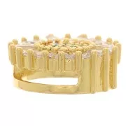 15mm Round Slider bead with zirconium oxide for 11mm lace - Gold - Multicoloured x1