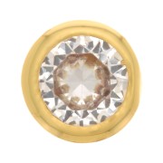 6mm Round pendant with zirconium oxide - Gold Tone - Crystal x1|raw }}
