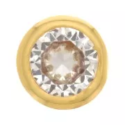 6mm Round pendant with zirconium oxide - Gold Tone - Crystal x1