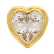 7mm Heart Pendant with zirconium oxide - Gold Tone - Crystal x1|raw }}