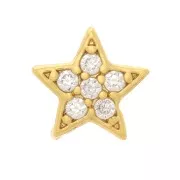 5mm Star Pendant with zirconium oxide - Gold Tone - Crystal x1