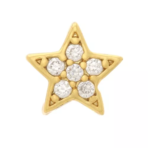 5mm Star Pendant with zirconium oxide - Gold Tone - Crystal x1