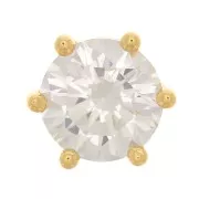 8mm Round pendant with zirconium oxide - Gold Tone - Crystal x1