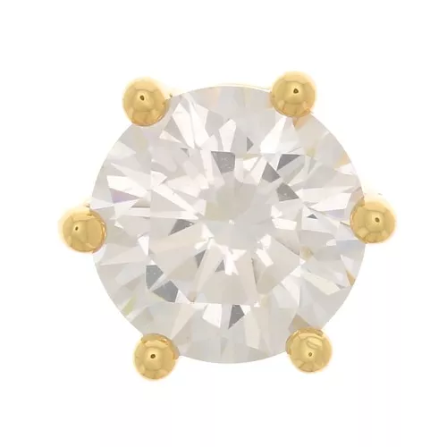 8mm Round pendant with zirconium oxide - Gold Tone - Crystal x1