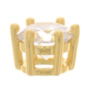 8mm Round pendant with zirconium oxide - Gold Tone - Crystal x1