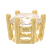 8mm Round pendant with zirconium oxide - Gold Tone - Crystal x1