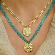 21.5mm Round irregular pendant with zirconium oxide - Gemini zodiac sign - Gold Tone x1