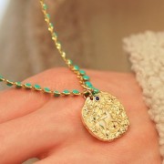 21mm round irregular Pendant with zirconium oxide - zodiac sign Sagittarius - Gold Tone x1