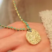 21mm round irregular Pendant with zirconium oxide - zodiac sign Sagittarius - Gold Tone x1