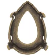 Cabochon setting PureCrystal 4320 Pear-shaped 14x10mm Bronze tone