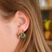 19x21mm Star shaped-leverback earrings with zirconium oxide - Gold Tone - Crystal x2