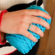 Fine adjustable ring with epoxy resin and zirconium oxide - Gold - Light Blue x1