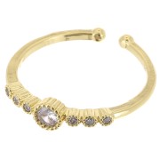 Fine adjustable ring with zirconium oxide - Gold Tone - Crystal x1|raw }}