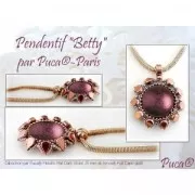 25mm Glass round cabochon by Puca® - Pastel Bordeaux x1