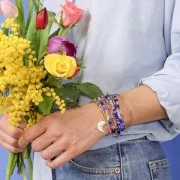 21x14mm Star pattern Moon Pendant with zirconium oxide & Epoxy Resin - Gold - White x1