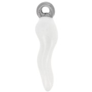 17.5x4.5mm Chilli pepper charm in epoxy resin - Stainless steel 304 - White x1