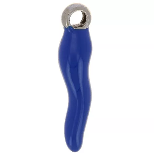 17.5x4.5mm Chilli pepper charm in epoxy resin - Stainless steel 304 - Dark Blue x1