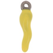 17.5x4.5mm Chilli pepper charm in epoxy resin - Stainless steel 304 - Yellow x1|raw }}