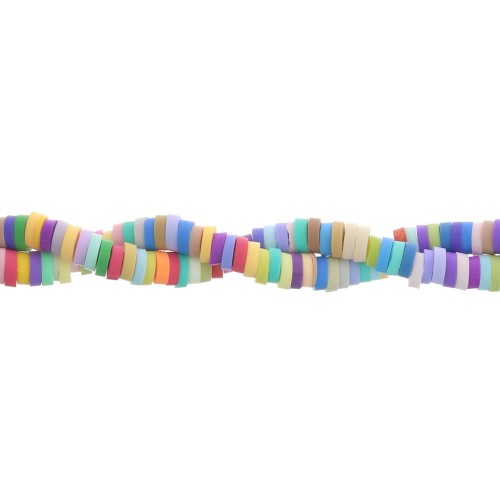 Heishi polymer clay rondelle beads 3.5x1 mm - Multicolor x40cm