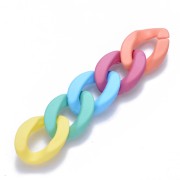 30x21mm Oval twisted links - Opaque Multicolour matt x20