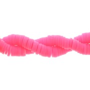 Heishi polymer clay rondelle beads 6x1 mm - Fluorescent pink x40cm