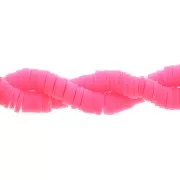 Heishi polymer clay rondelle beads 6x1 mm - Fluorescent pink x40cm