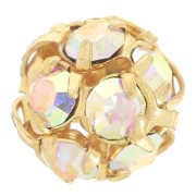 Rhinestones Ball 8mm Gold-colored Crystal AB|raw }}