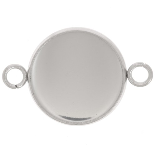 Spacer for 14 mm Flat-Back Cabochon - 304L Stainless Steel x1