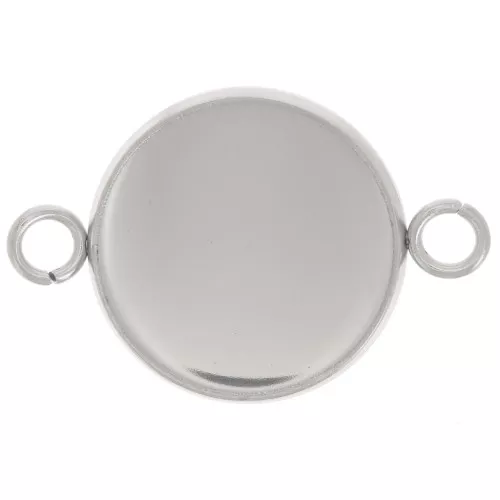 Spacer for 14 mm Flat-Back Cabochon - 304L Stainless Steel x1