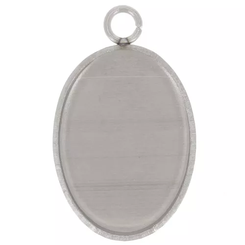 14x10mm Stainless steel 304 Pendant setting for flat back cabochon x1