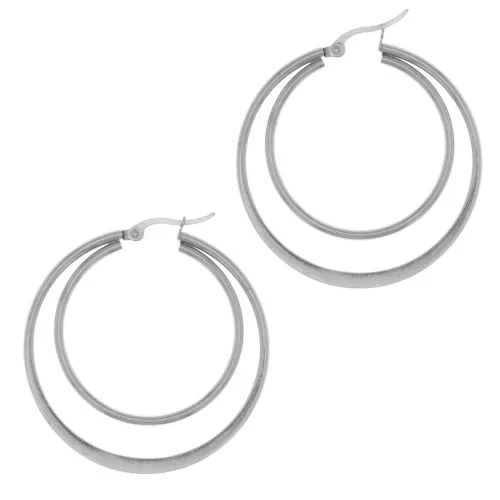 43.5mm Double wire design hoop earrings - Stainless steel 201x2