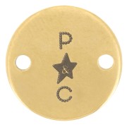 12mm 304 stainless steel Customised spacers with simple logo - Gold Tone x100|raw }}