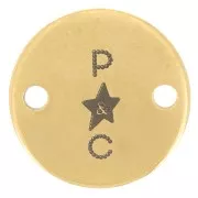 12mm 304 stainless steel Customised spacers with simple logo - Gold Tone x100