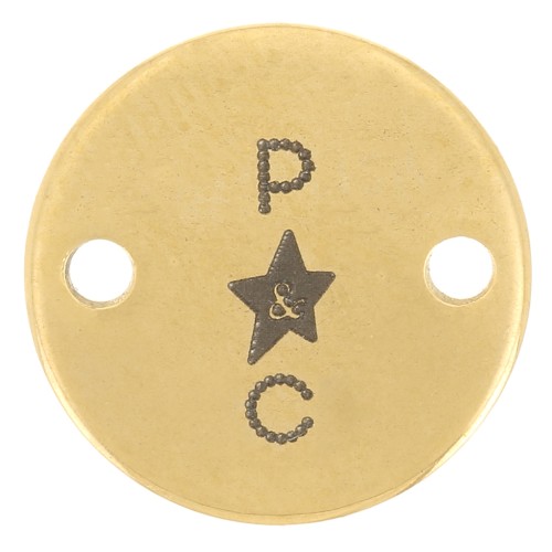 12mm 304 stainless steel Customised spacers with simple logo - Gold Tone x100