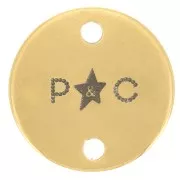 12mm 304 stainless steel Customised spacers with simple logo - Gold Tone x100