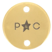 12mm 304 stainless steel Customised spacers with simple logo - Gold Tone x100