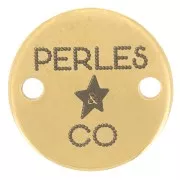 12mm 304 stainless steel Customised spacers with complex logo - Gold Tone x100