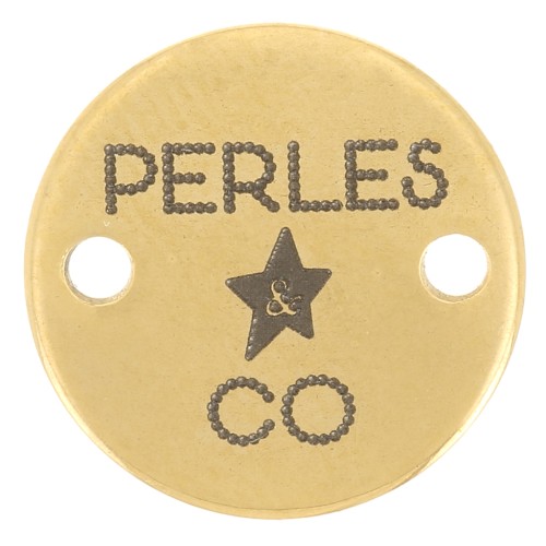 12mm 304 stainless steel Customised spacers with complex logo - Gold Tone x100