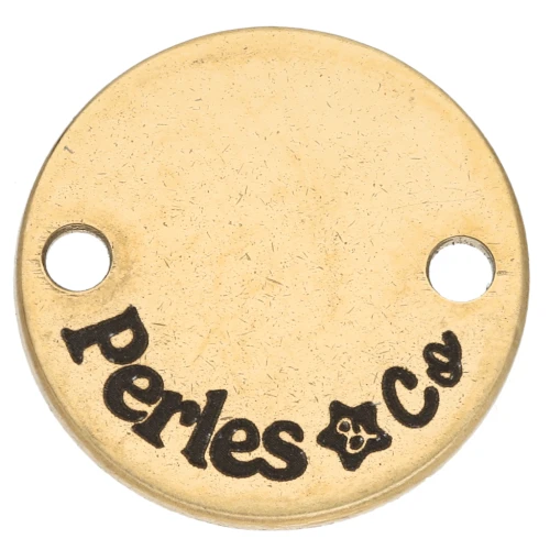 12mm 304 stainless steel Customised spacers with complex logo - Gold Tone x100